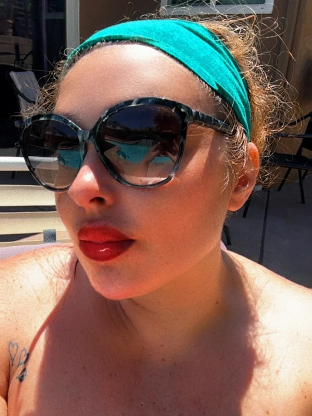 Diane Von Furstenberg Black Marble Butterfly Sunglasses